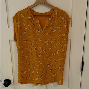 Chic Mustard Floral Blouse